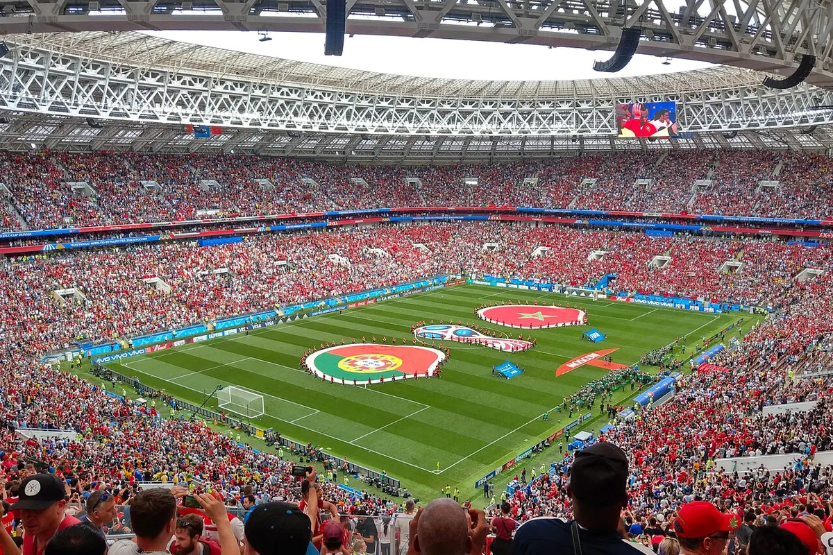 Partido del Mundial 2018 en el estadio Luzhniki de Moscú.