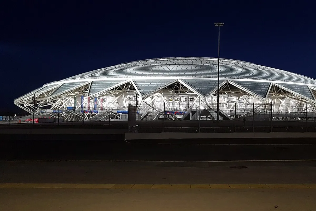 Vista del Samara Arena después de un partido del Mundial de Rusia 2018.